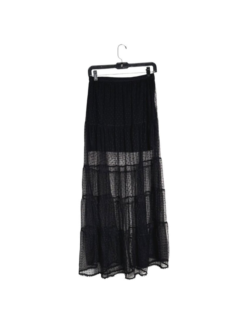 Whimsigoth Lace Swiss Dot Tiered Maxi Skirt M Fairycore Goth Sheer Forever 21